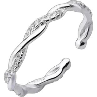 麻花小钻925纯银戒指女韩版时尚开口可调节高级感2021新款送女友