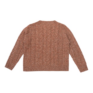 GTS新疆天山羊绒绞花缕空立领双色miu系提花羊绒衫