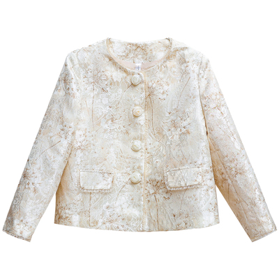 复古国风圆领显高显瘦短外套