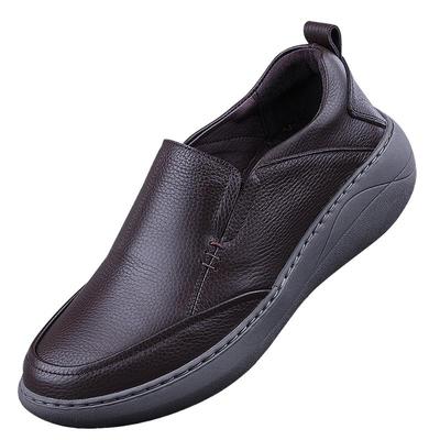 外贸真皮增高减震轻便休闲鞋厚底