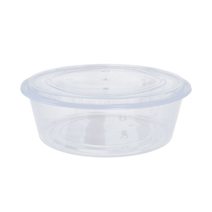 1000ML圆形一次性餐盒塑料打包盒透明商用外卖食品级面条饭盒带盖