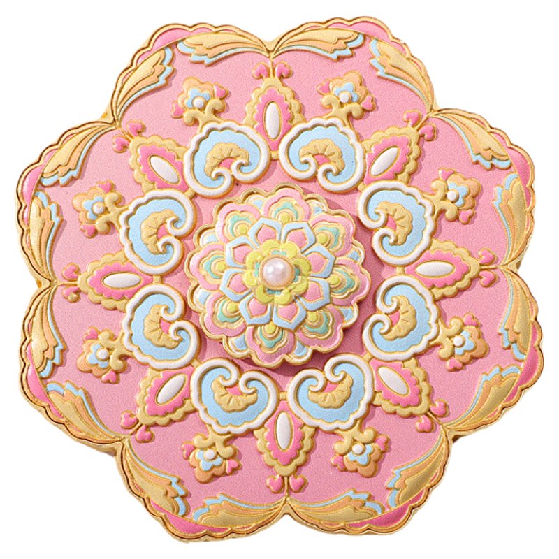 敦煌壁画藻井镜子宝相花金属旋转