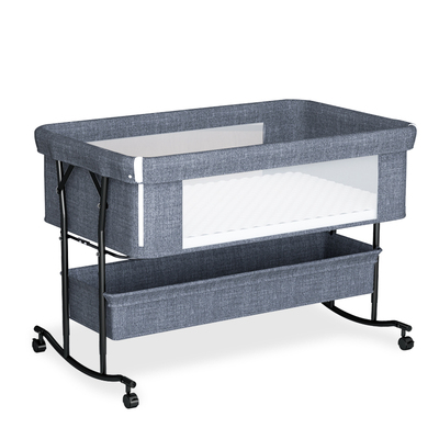 婴儿床拼接床可折叠带轮子便携式