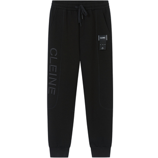 BM高街裤子男欧美潮牌字母刺绣浅灰色运动裤痞帅休闲卫裤2021新款