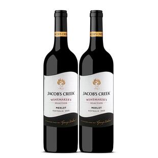 杰卡斯酿酒师臻选系列梅洛干红葡萄酒750ml双支装澳洲红五星进口