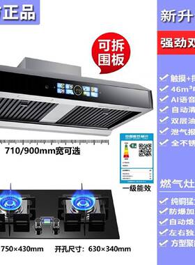 新飞抽油烟机双电机燃气灶套餐灶具顶吸式厨房大吸力烟灶组合套装
