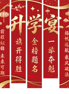 金榜题名升学宴条幅背景布置
