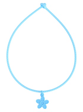 TWENTYONEAUGUST原创设计蓝色花朵吊坠项链女锁骨链多巴胺清新