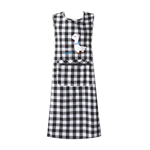 包邮厨房纯棉围裙韩版时尚无袖围裙防污防油成人罩衣工作服女坎肩