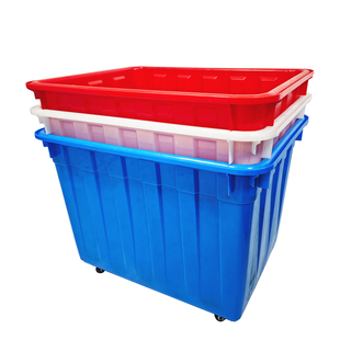 带轮加厚周转箱特大号服装厂专用塑料筐周转框可移动收纳塑料胶箱