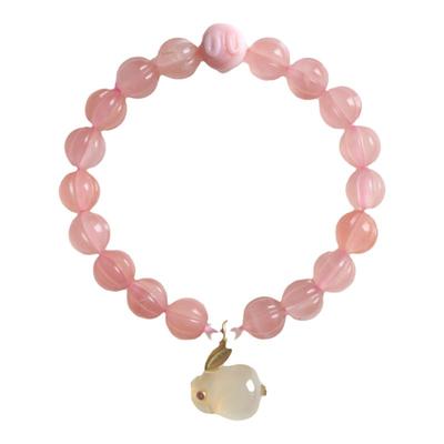 天然冰飘保山南红手链女冰红