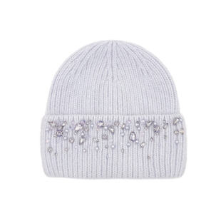 冰岛轻奢亮钻兔毛针织帽子女秋冬保暖百搭大头围显脸小毛线帽冷帽