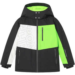 水孩儿童装中大童滑雪服外套男童女童滑雪服连帽上衣保暖时尚