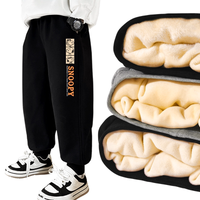 史努比儿童秋冬加绒加厚运动卫裤