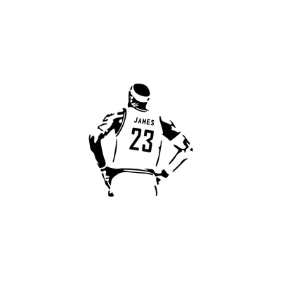 詹姆斯小洛杉矶湖人队背影车贴