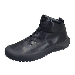 高帮鞋男冬季保暖加绒真皮板鞋厚底包头软皮短靴百搭黑色马丁靴潮