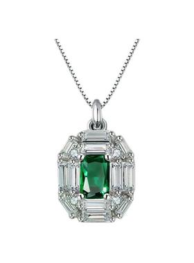 shes茜子复古盛宴气质祖母绿项链