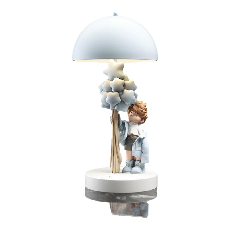 奶油风星星男孩台灯摆件