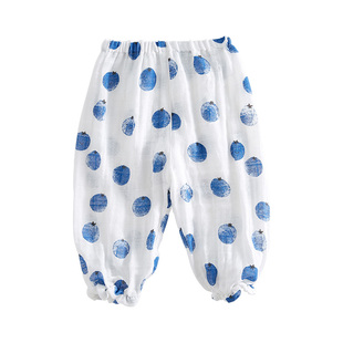 纳多果小学生纱布防蚊裤宝宝灯笼裤竹纤维家居空调房凉凉长裤