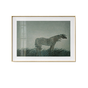 【限量发行】印物所尹宇宁手工丝网版画西风瘦马书房玄关装饰画