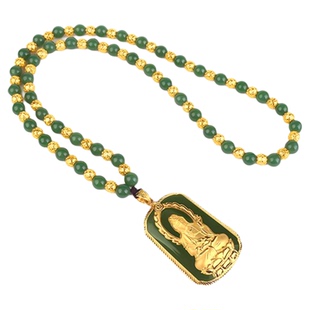 【畅销款】和田玉翡翠编绳项链绳子挂件绳脖黄金吊坠霸气男款