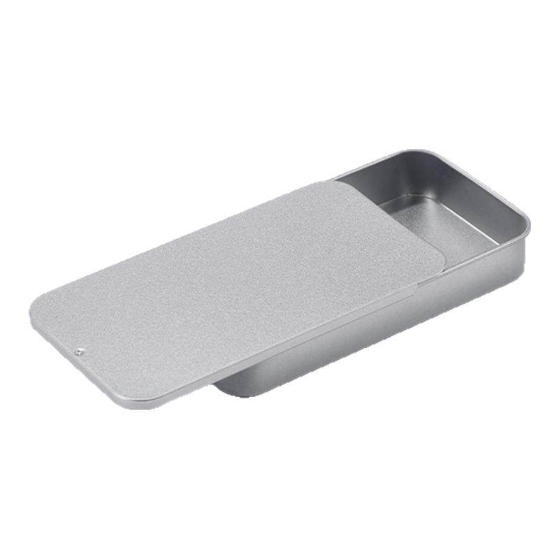 精致铁盒收纳盒推拉桌面饰品滑盖马口铁盒抽屉宠物食品随身小药盒