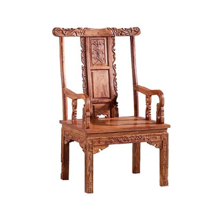 红木椅子刺猬紫檀主人椅非洲花梨木办公官帽椅中式实木餐椅圈椅