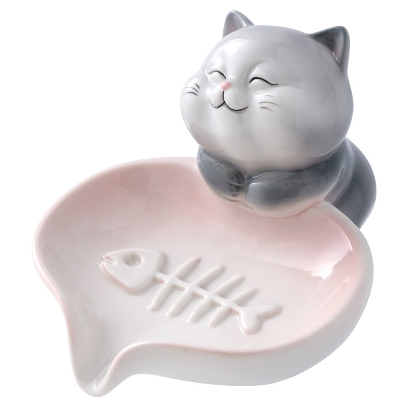 nosin诺轩陶瓷萌猫肥皂盒香皂盒