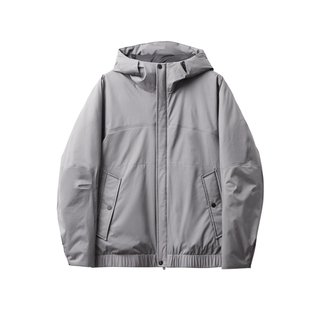 老钱风~户外软壳+暖炉【智能科技料/填白鹅绒】男士/可调帽羽绒服