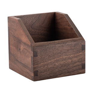 桌面茶几玄关钥匙杂物整理盒 黑胡桃实木放咖啡茶包收纳盒茶盒