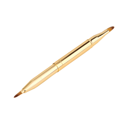 包邮双头唇刷金属伸缩带盖化妆刷