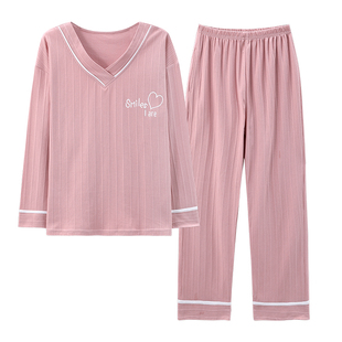 春秋季睡衣女薄款韩版可外穿长袖套装可爱学生大码夏秋冬款家居服