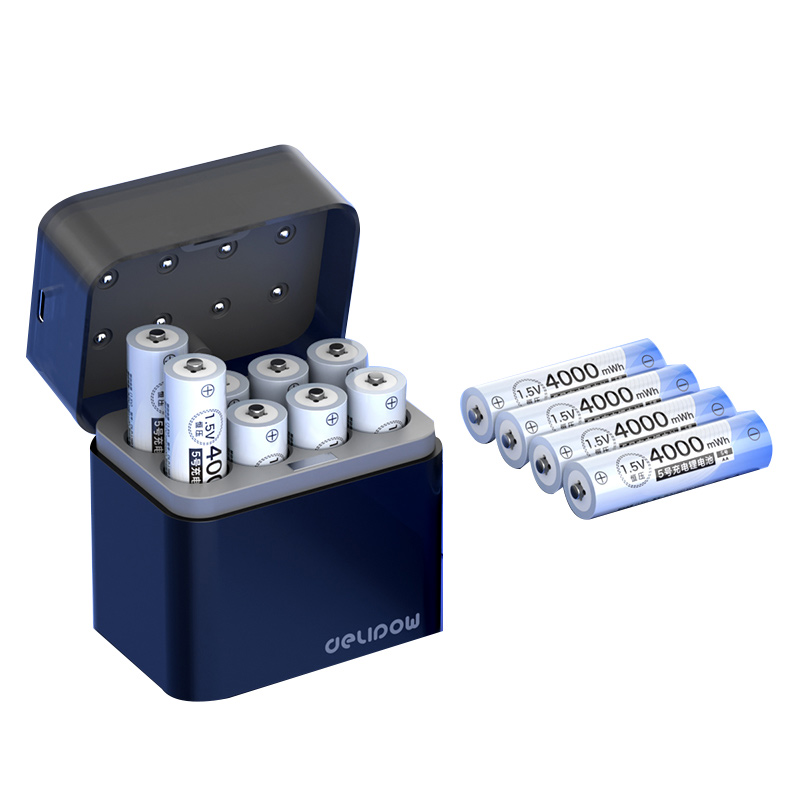 德力普5号充电锂电池7号usb指纹电子门锁CCD相机闪光灯KTV话筒玩具可快充套装大容量五七号充电仓恒压1.5v