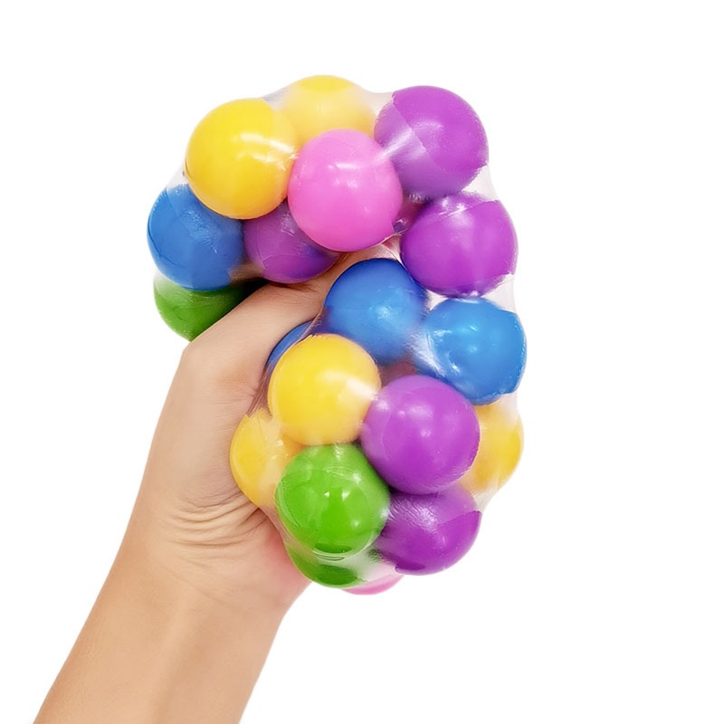 批发跨境爆款减压彩解压号创意乐慢捏球珠回弹玩具球发泄大捏儿童