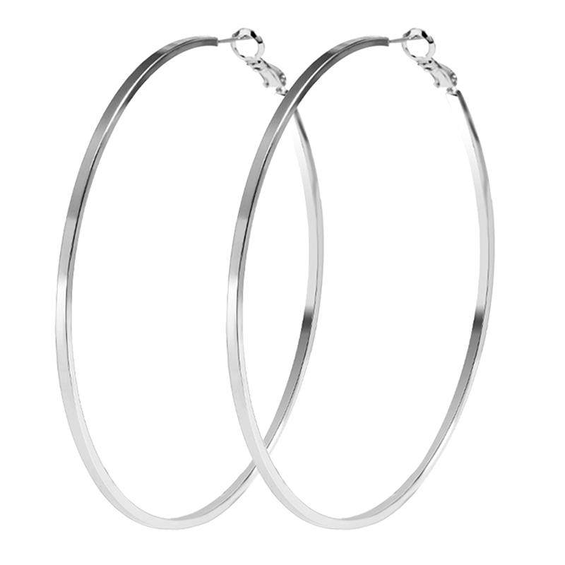 s925银针菱形花边韩版耳圈质感显瘦圈圈耳环网红2025新款潮大耳圈