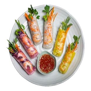 越南糙米纸红色黄色透明春卷皮300克蔬菜汁上色安全柔韧不易破