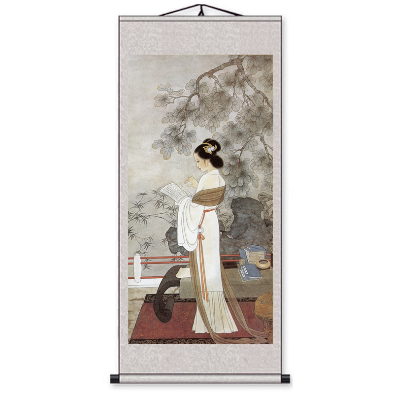 新款古代风美人装饰工笔仕女字画