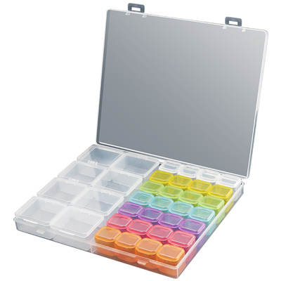 透明长方形分多格零件盒元件收纳