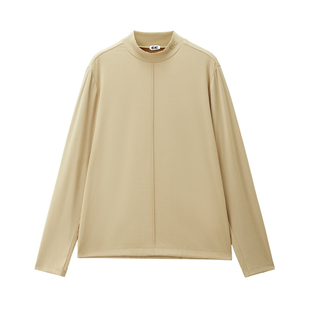 GC2026年春新款长袖T恤女弹力打底衫品牌印花半高领上衣12325011