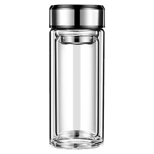 巨大600-1800ml双层玻璃杯泡茶喝水杯子高档简约耐高温防爆加厚杯