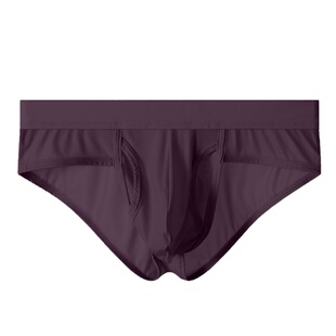 男士冰丝内裤分离式侧面开口免脱丝滑油光轻薄透气U凸性感三角裤