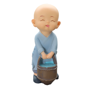 禅意小和尚摆件功夫佛系电脑茶桌车载装饰品园艺盆栽造景男生礼物