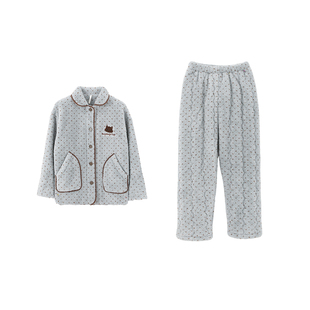 安之伴【巨保暖】睡衣女款安蕊绒秋冬季家居服加厚冬款套装珊瑚绒