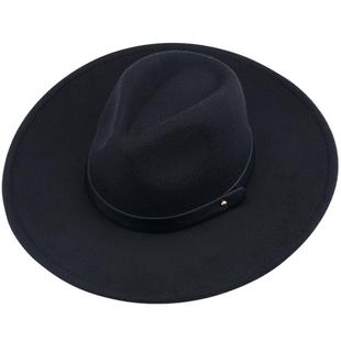 爵士新帽子男女英伦复古礼帽新郎官结婚帽韩版潮毛呢大檐宽檐帽子