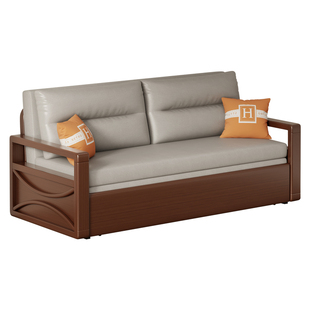 单人沙发床折叠两用2026新款 小户型网红款客厅实木沙发床多功能