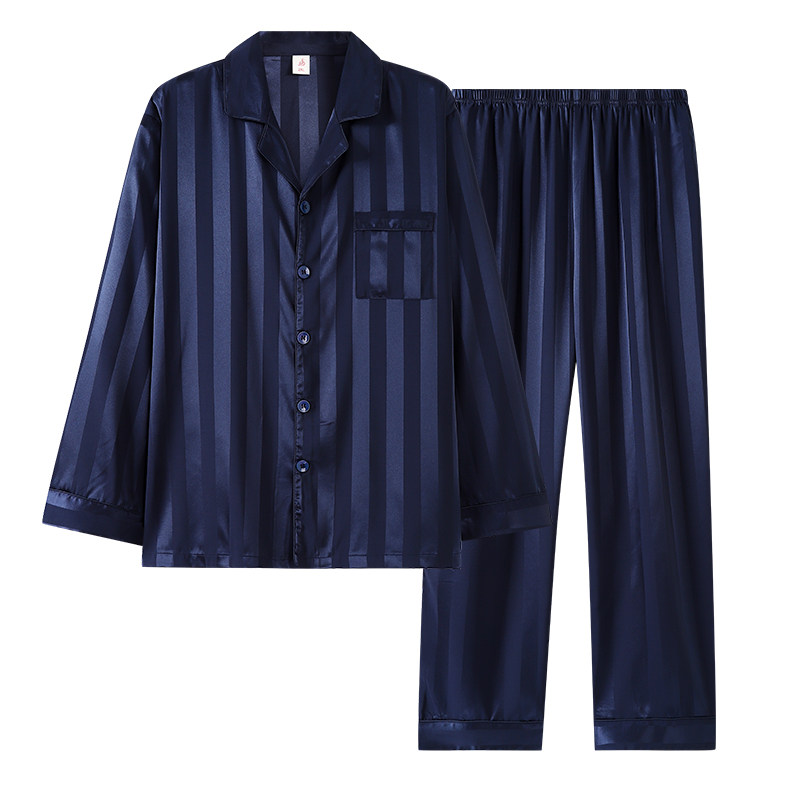 情侣冰丝薄款长袖长裤家居服套装