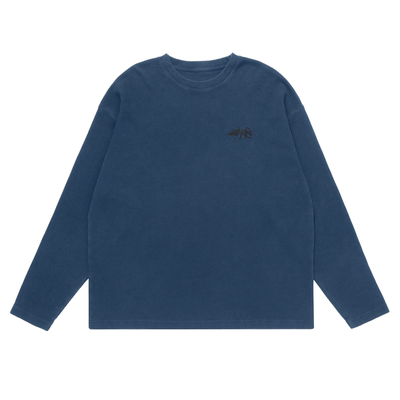 Makemore新款华夫格松弛长袖t男