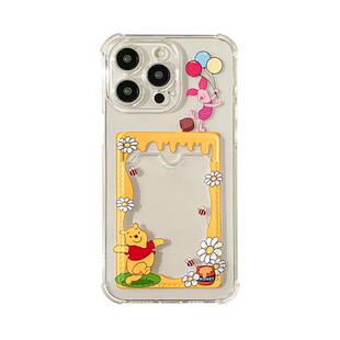 benefit小熊维尼皮杰猪卡包17适用于iphone16promax苹果15PRO手机壳13新款14套12可爱11透明xsmax硅胶xr防摔
