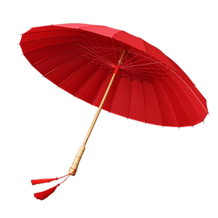 艺术伞复古风婚礼中式结婚用的红伞结婚新娘伞陪嫁接亲红色伞婚庆