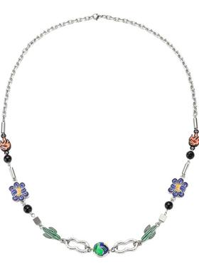 仙人掌火焰地球珍珠项链